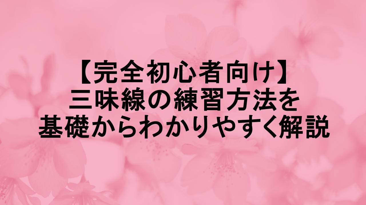 完全初心者向け】三味線の練習方法を基礎からわかりやすく解説 | 音と 